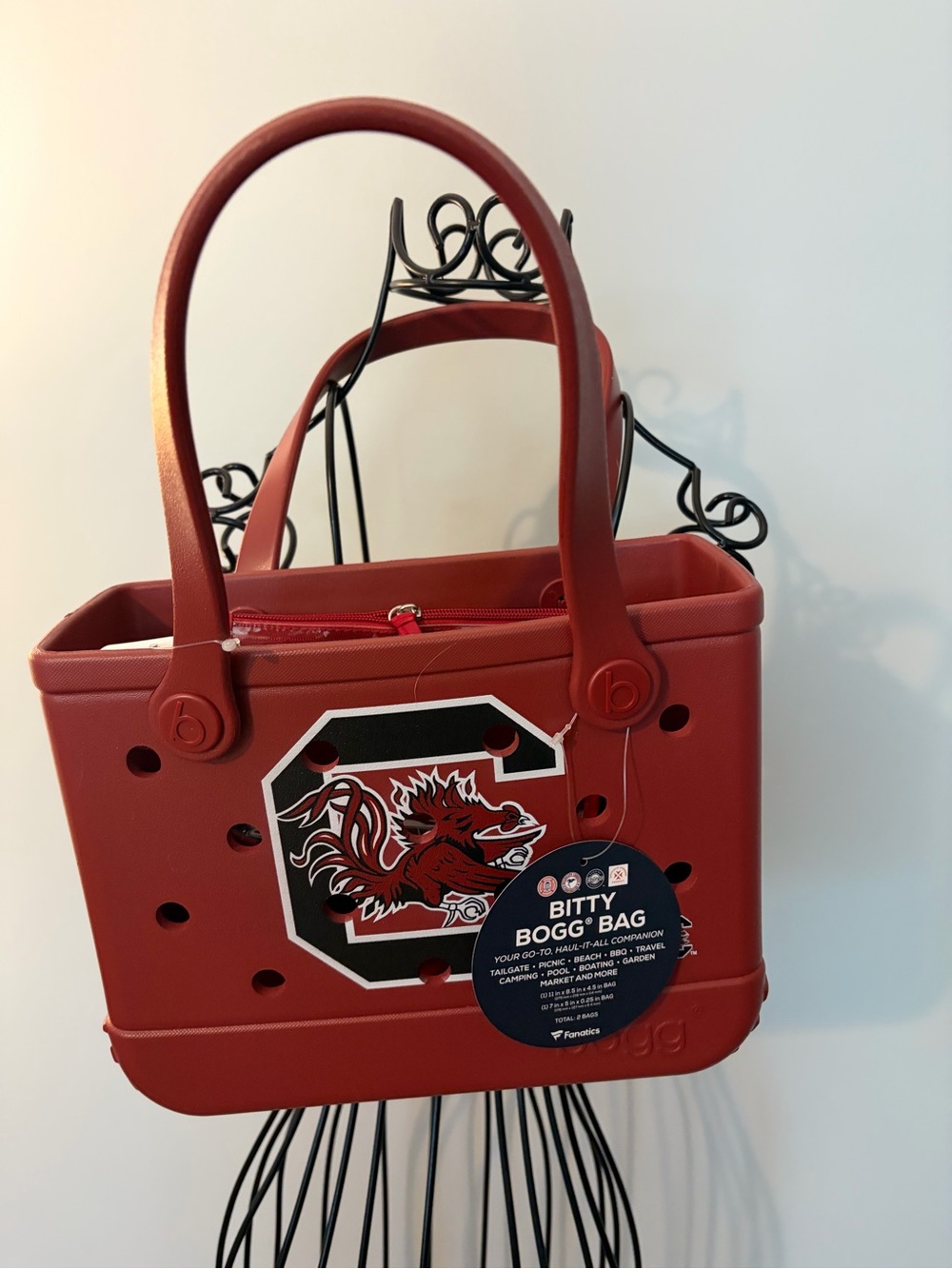 NEW NWT BAG Red Bitty Tote South Carolina Gamecock Emblem clear pouch game day